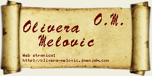 Olivera Melović vizit kartica
